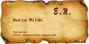Burza Milán névjegykártya